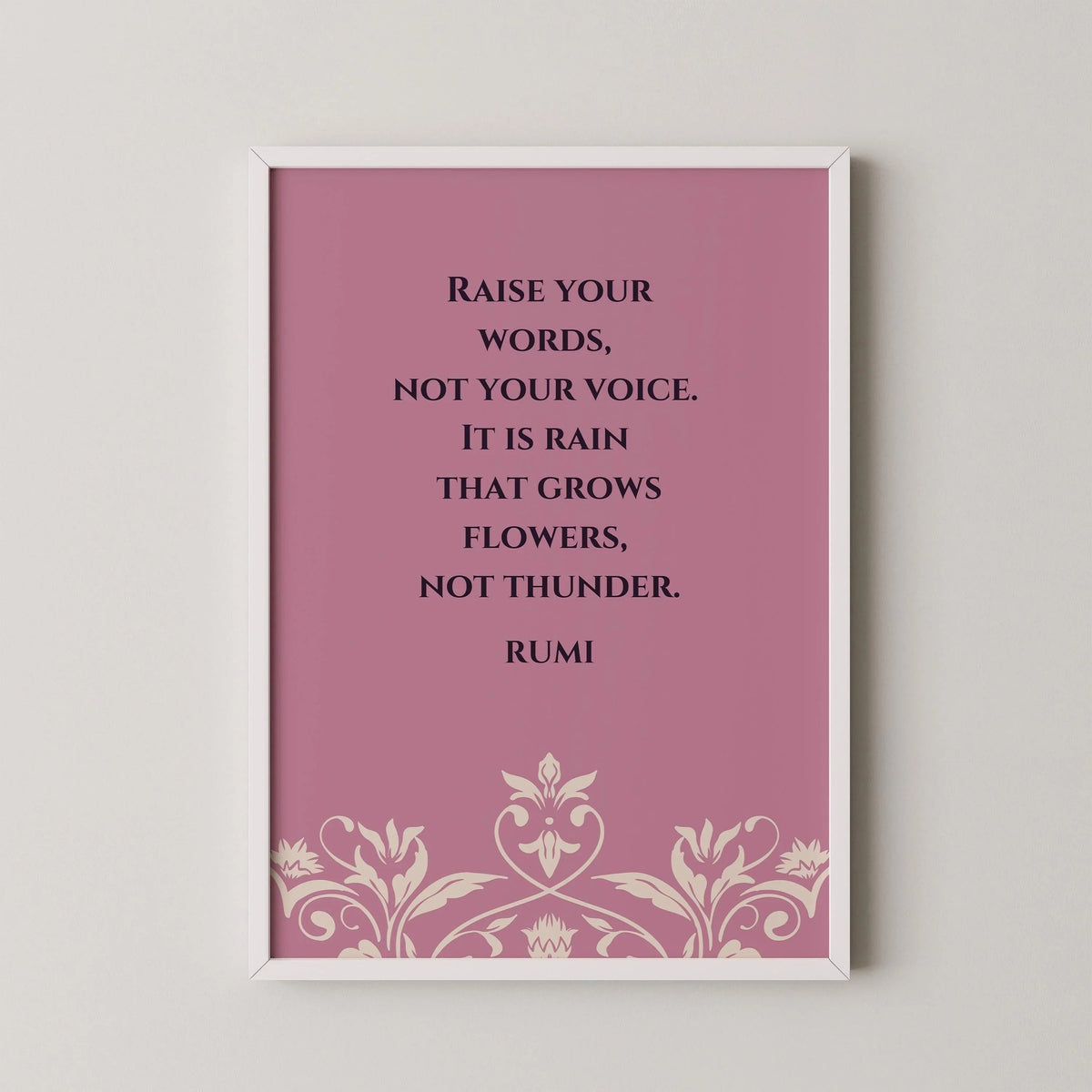 Rumi Quote Art Print: Lilac Poetry Poster