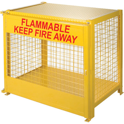 Gas Cylinder Cabinets, 6 Cylinder Capacity, 44" W x 30" D x 37" H, Yellow