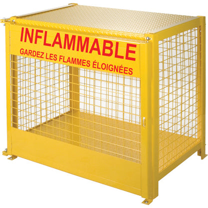 Gas Cylinder Cabinets, 6 Cylinder Capacity, 44" W x 30" D x 37" H, Yellow