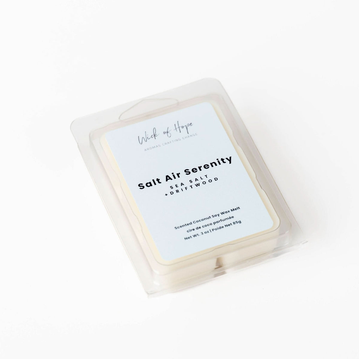 Galet de cire parfumée Sérénité marine | Sel marin + Bois flotté