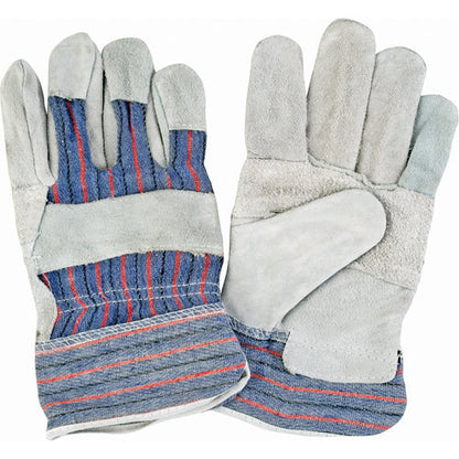 Standard-Duty Patch Palm Fitters Gloves, Large, Split Cowhide Palm, Cotton Inner Lining