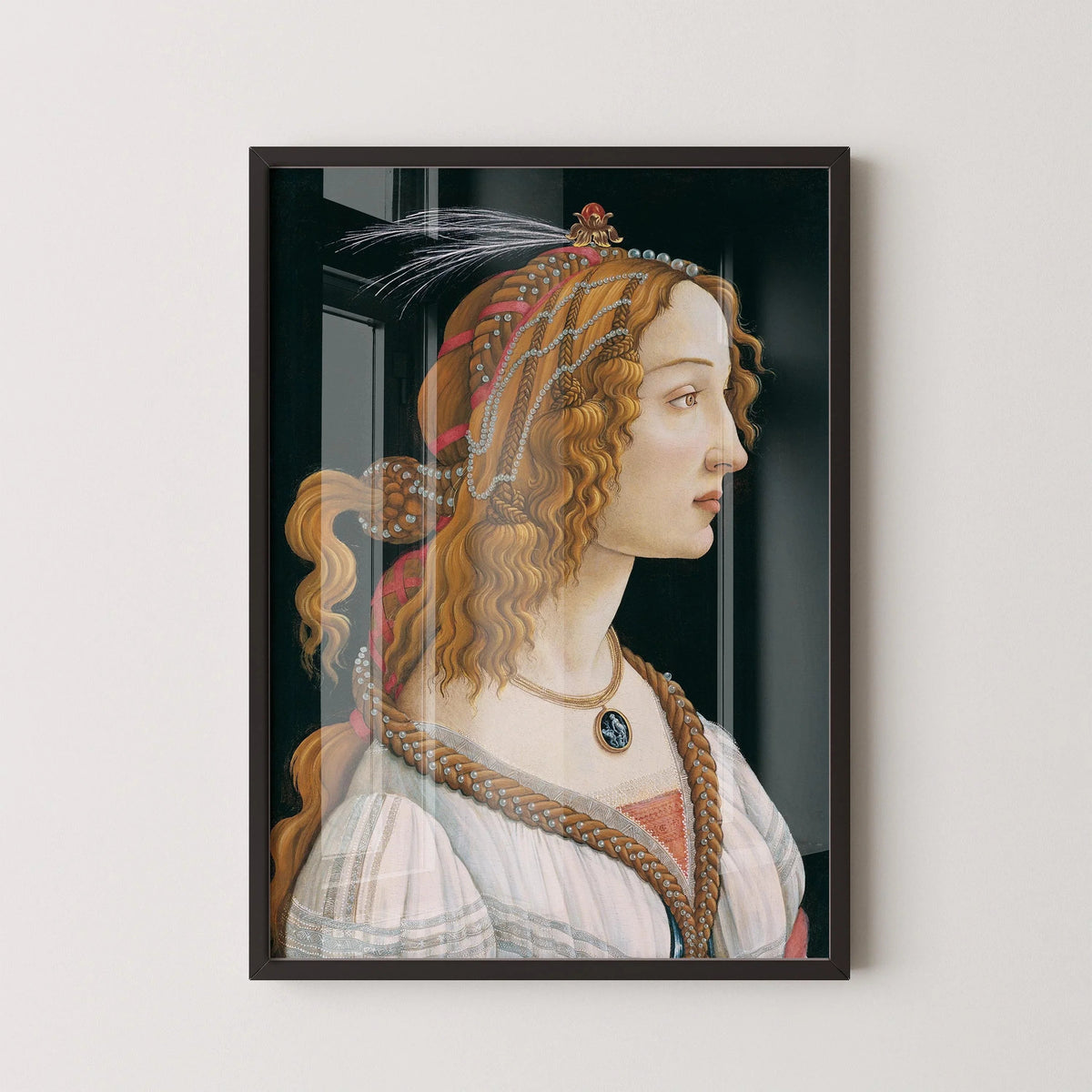 Sandro Botticelli - Idealized Portrait of a Lady (Vespucci) | Fine Art Renaissance (available handframed or unframed)