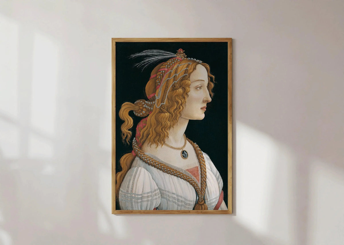 Sandro Botticelli - Idealized Portrait of a Lady (Vespucci) | Fine Art Renaissance (available handframed or unframed)