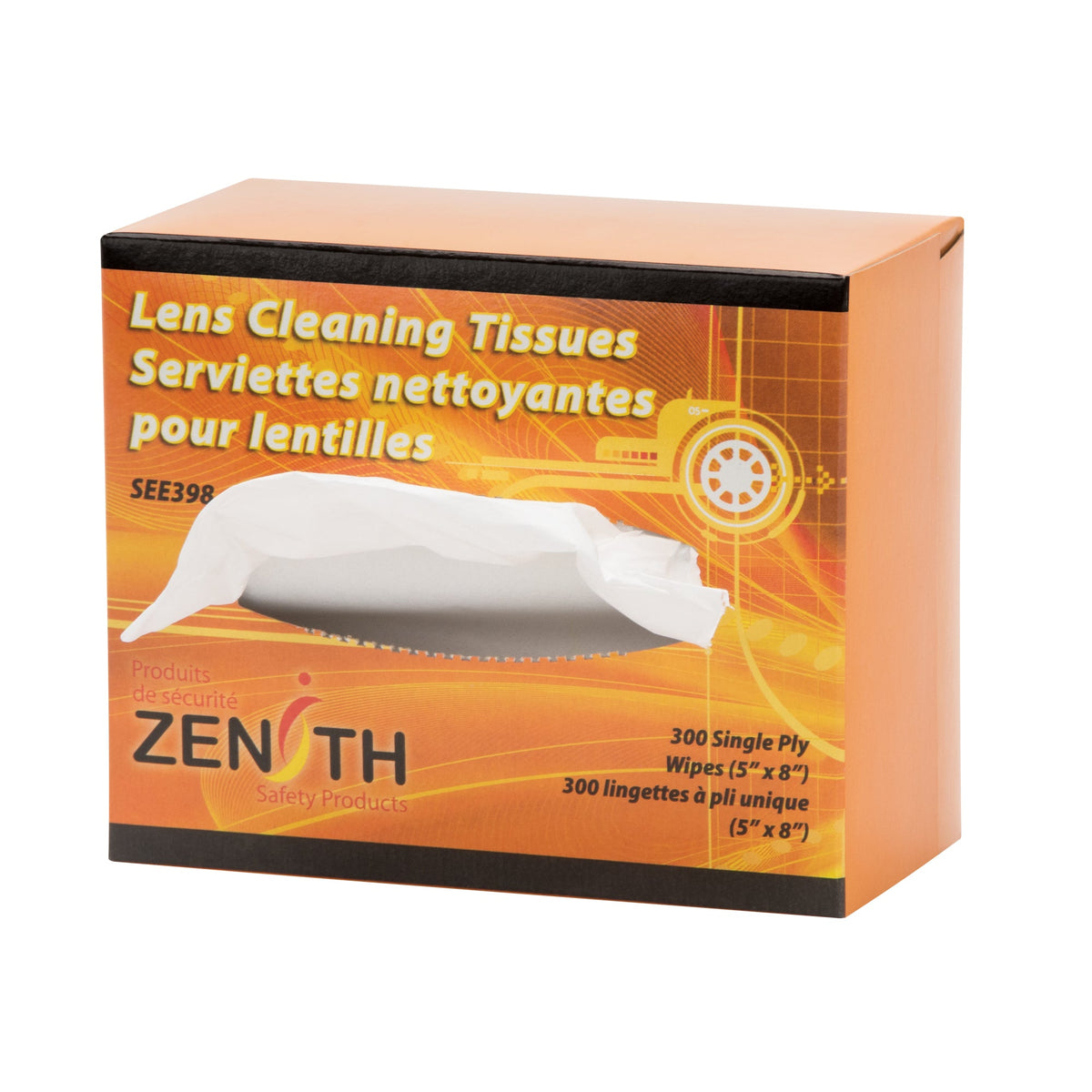Lingettes nettoyantes pour objectifs, 5 po x 8 po, 300 /Paquet.
