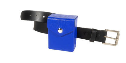 Boîte de rangement Kaiba Bleue + Passant de ceinture - Coque Rigide - Similicuir