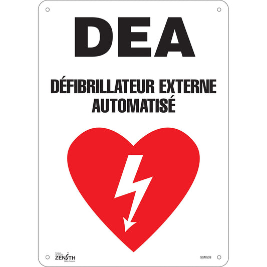 "DEA" Sign, 14" x 10", Plastic, French with Pictogram