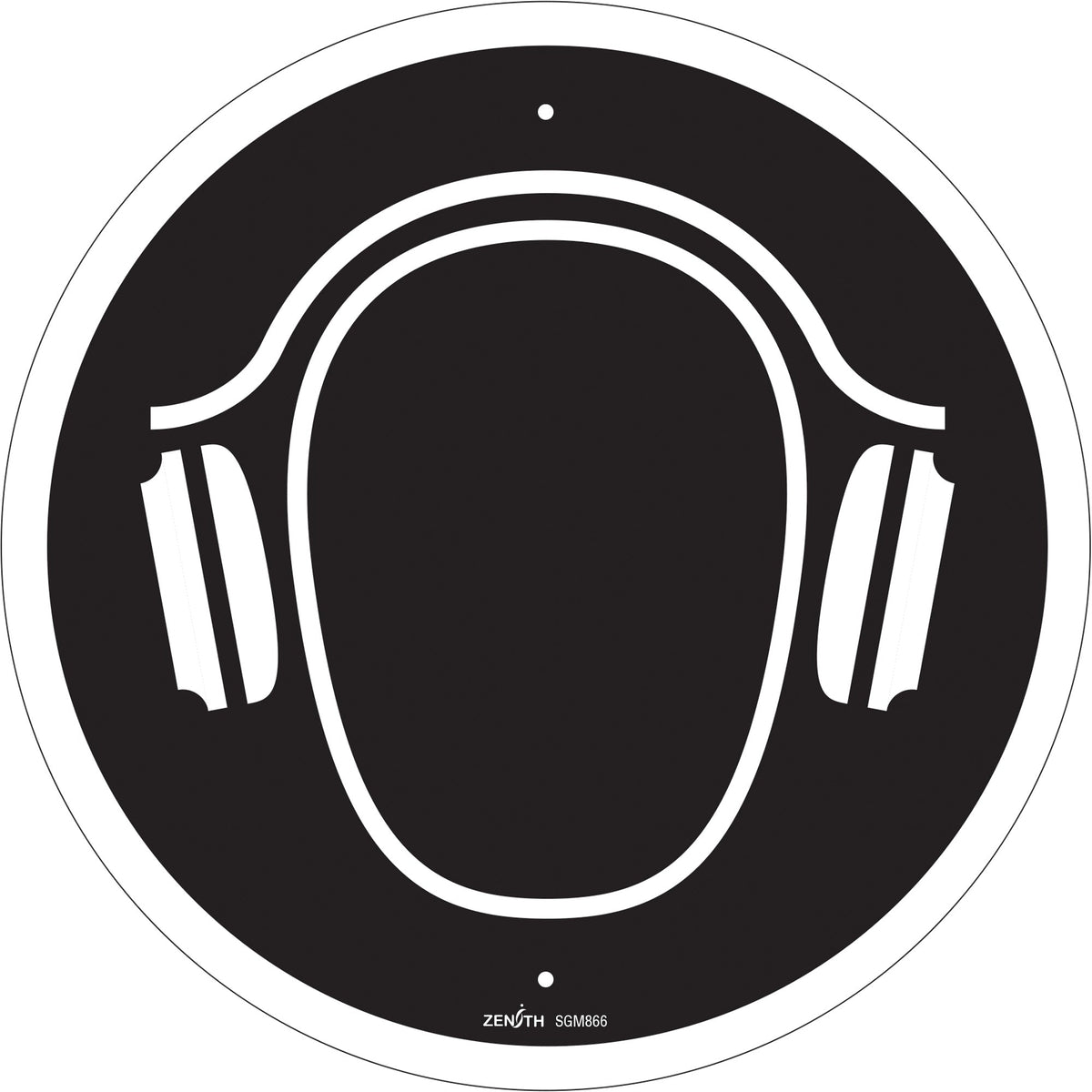 Hearing Protection Required CSA Standard Safety Sign, 12" x 12", Plastic, Pictogram