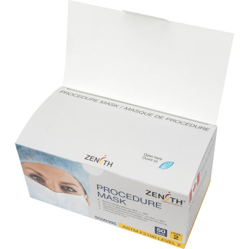 Masques faciaux jetables pour procédures, ASTM F2100 Niveau 2, Classe 1