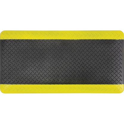 Tapis antifatigue, diamant, 1-2/3' x 3-1/4' x 3/4", noir/jaune, polyuréthane