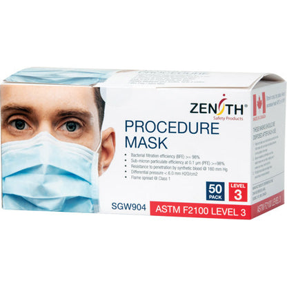 Masques de procédure jetables, ASTM F2100 Niveau 3, Classe 1