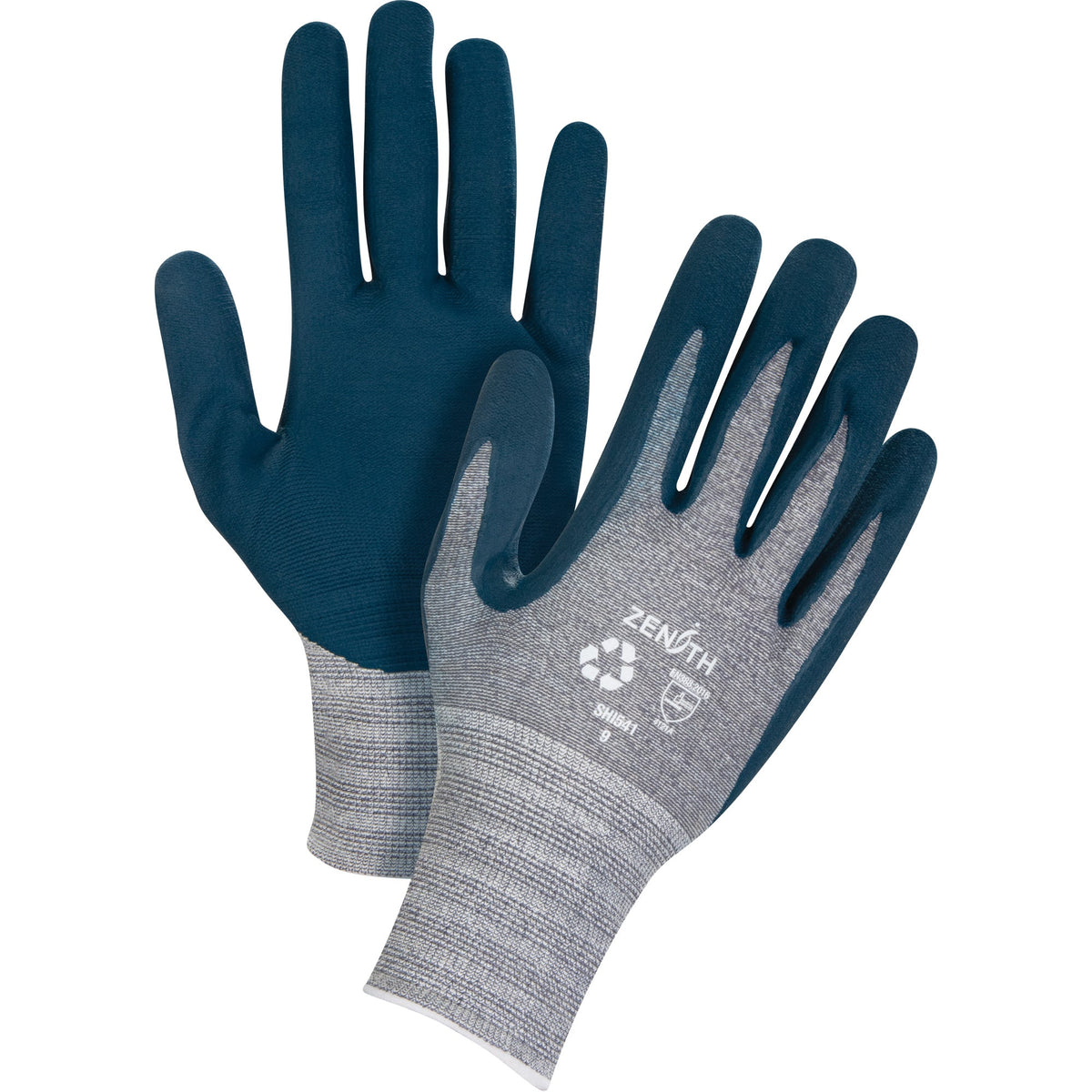 Gants légers enduits écologiques, 7, Revêtement en mousse de nitrile, Jauge 15, Coque en polyester/RPET