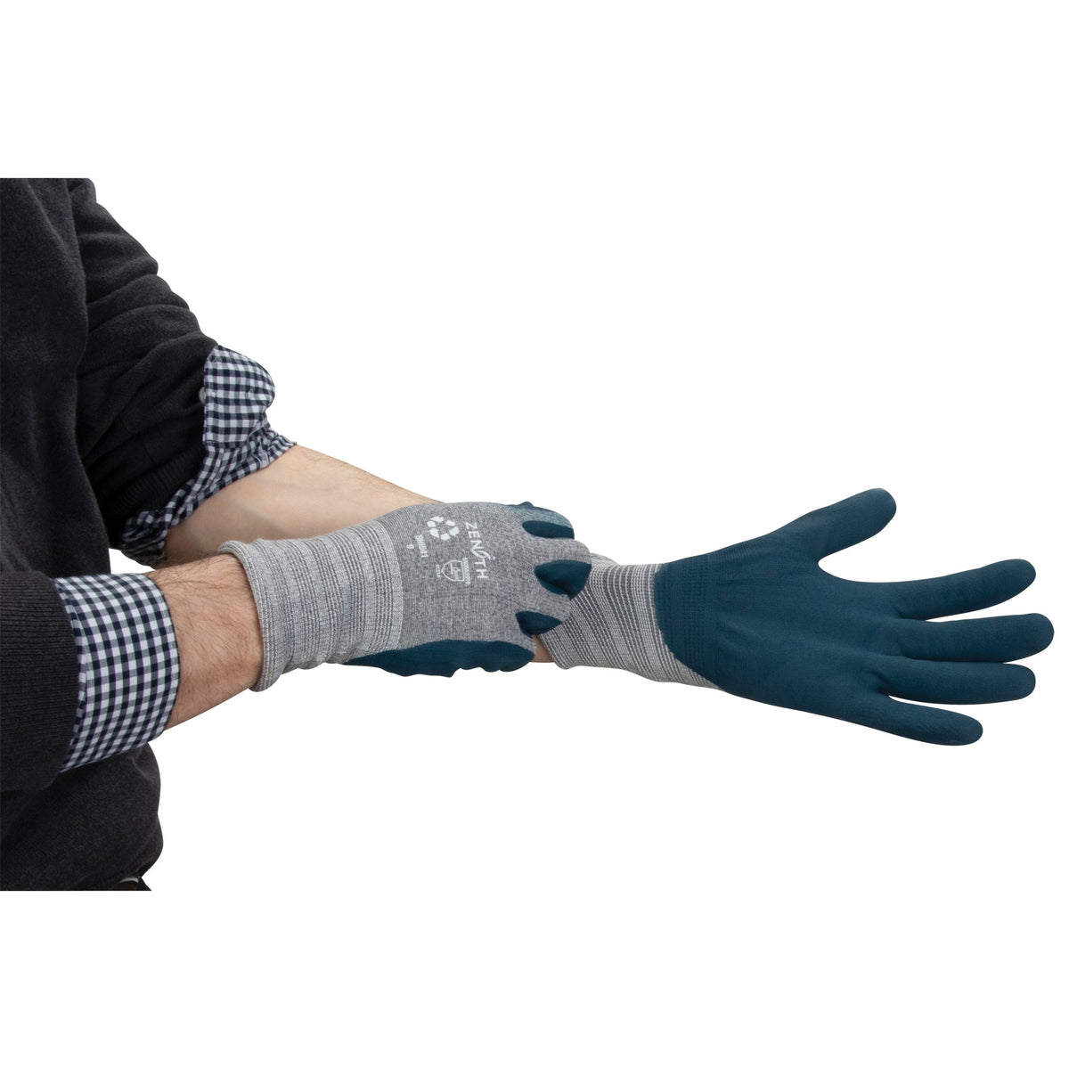 Gants légers enduits écologiques, 7, Revêtement en mousse de nitrile, Jauge 15, Coque en polyester/RPET