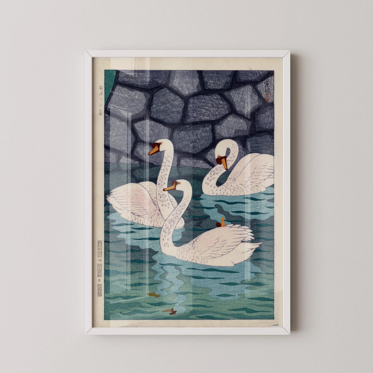 Shiro Kasamatsu Spring Moat Giclee Print: Japanese Woodblock Art (Framed Available)