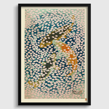 Shiro Kasamatsu - Estampe Giclée "Vague de Pétales" : Art de l'Estampe Japonaise Vintage