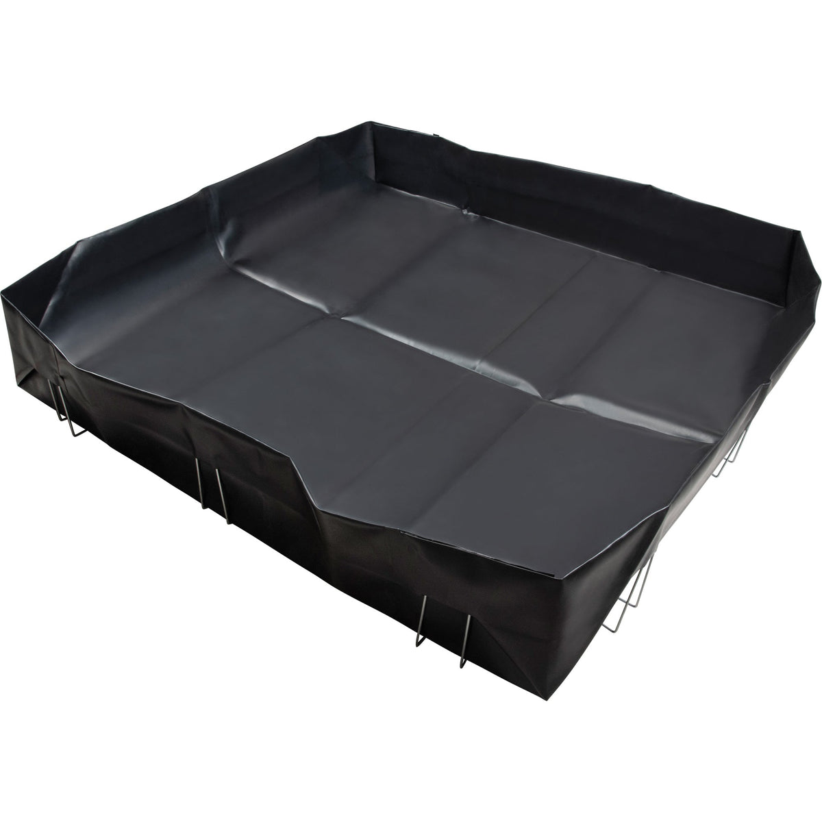 Bassin de rétention à armature métallique, capacité 1014 L, 1,8 m l x 2,4 m L x 30 cm H, équerre en L