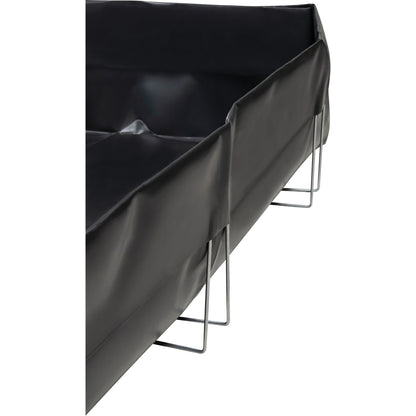 Bassin de rétention à armature métallique, capacité 1014 L, 1,8 m l x 2,4 m L x 30 cm H, équerre en L