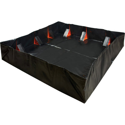 IBX Wall Pop-Up Berm, 1077 US gal. Capacity, 12' W x 12' L x 12" H, Snap-Up Bracket