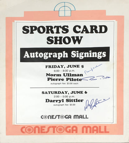 Norm Ullman, Pierre Pilote & Darryl Sittler Autographed Sign