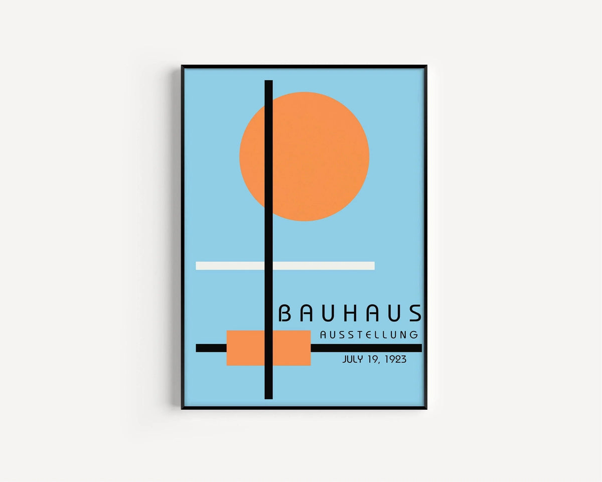 Affiches STATEMENT DUO Blue Bauhaus | Art moderne Mid-Century | encadrées disponibles
