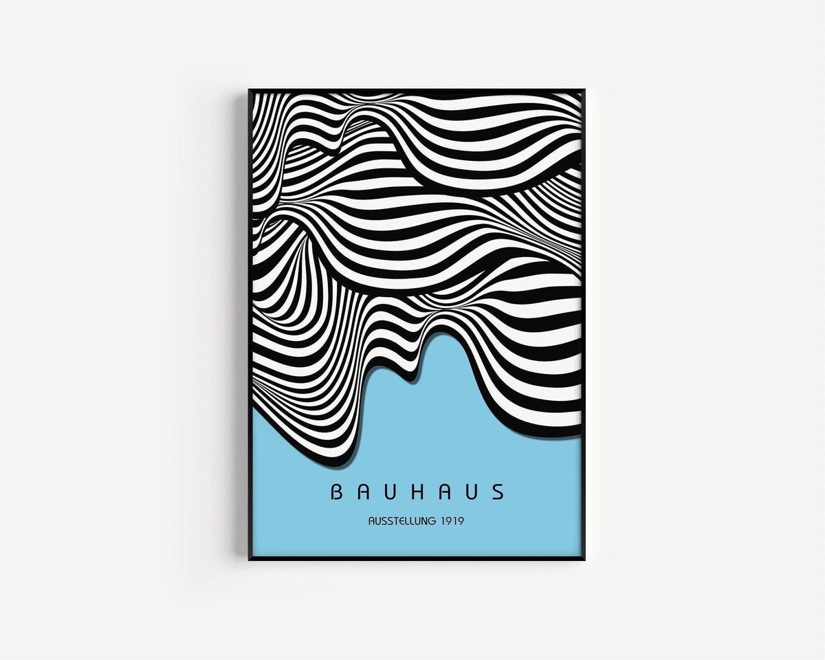 Affiches STATEMENT DUO Blue Bauhaus | Art moderne Mid-Century | encadrées disponibles
