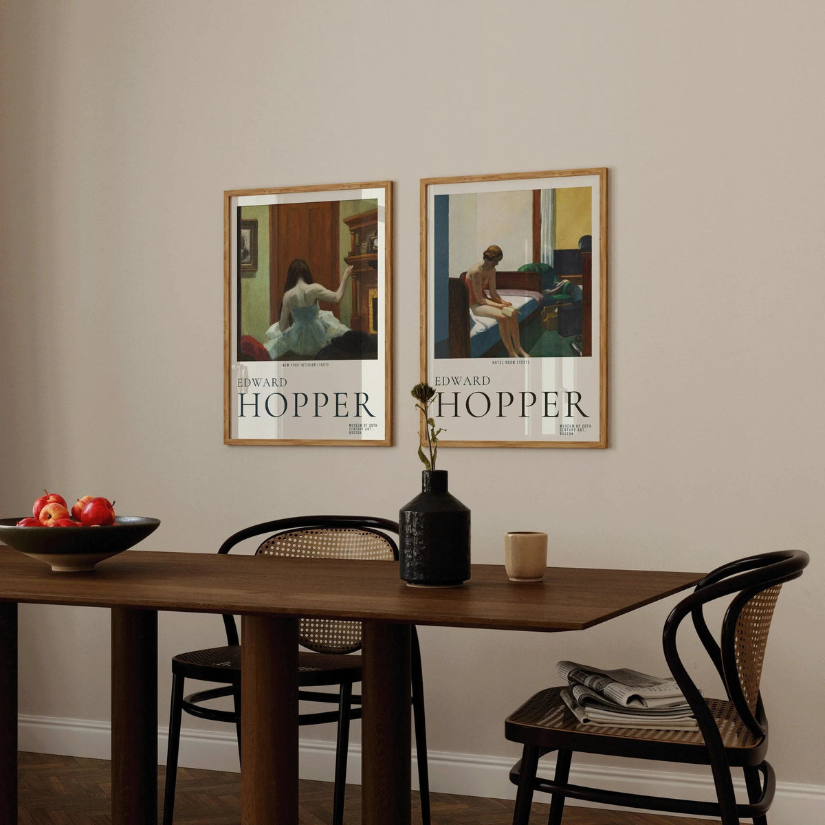 Edward Hopper Prints: New York Interior and Hotel Room Duo