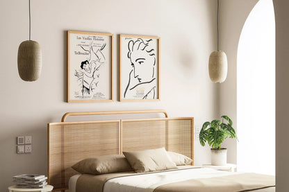 Affiches d'art Matisse et Toulouse-Lautrec : Ensemble de cadres pour mur de galerie neutre
