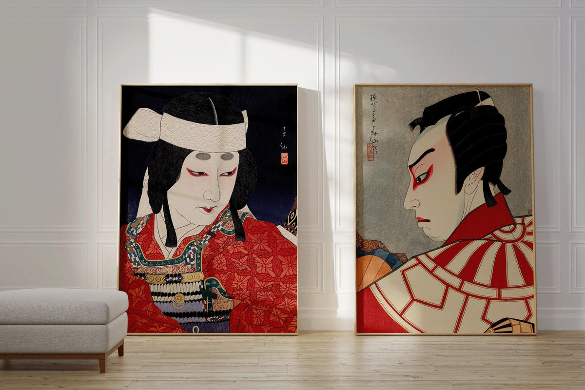 Natori Shunsen Kabuki Actor Prints: Japanese Shin Hanga Ukiyoe Poster Set