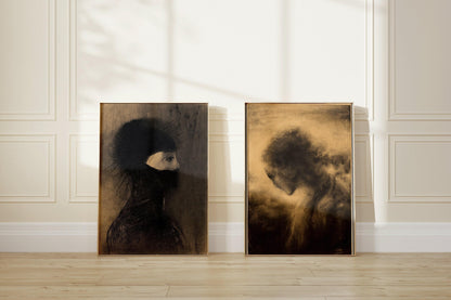 Odilon Redon & Estampes Stamkart : Décoration surréaliste Dark Academia