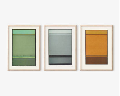 Art abstrait STATEMENT TRIO | Harmonie de lignes brisées | James Ward | Art moderne minimaliste disponible encadré