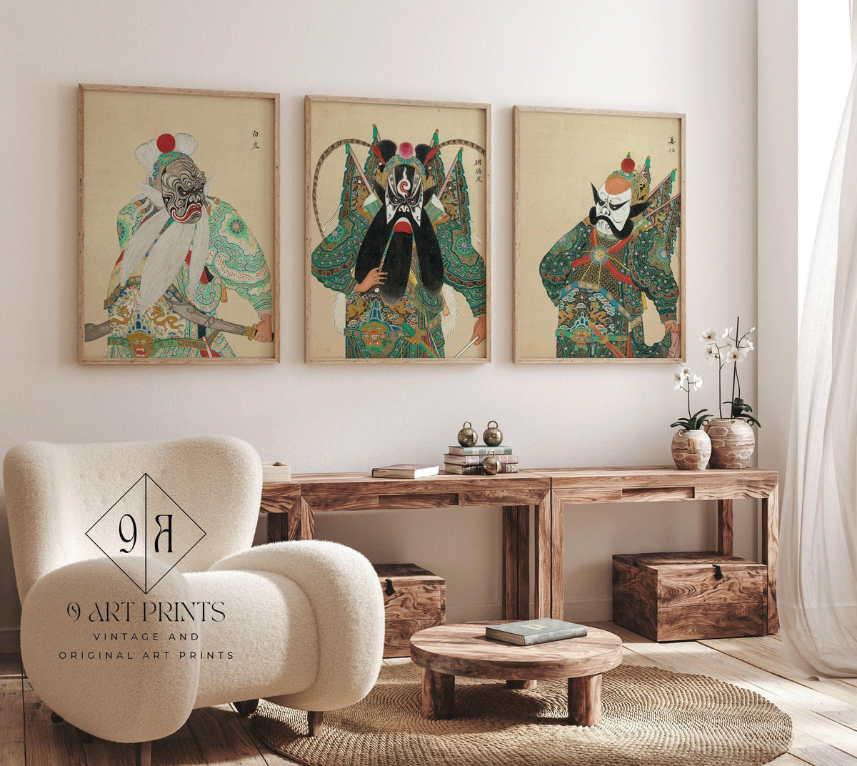 STATEMENT TRIO Peking Opera Art | Classic Chinese Art available framed