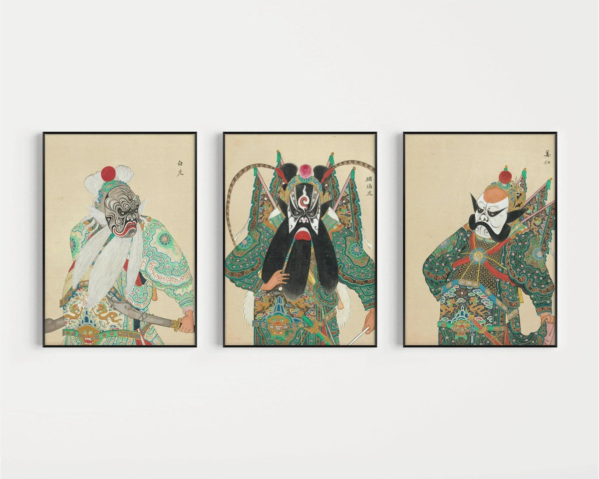 STATEMENT TRIO Peking Opera Art | Classic Chinese Art available framed