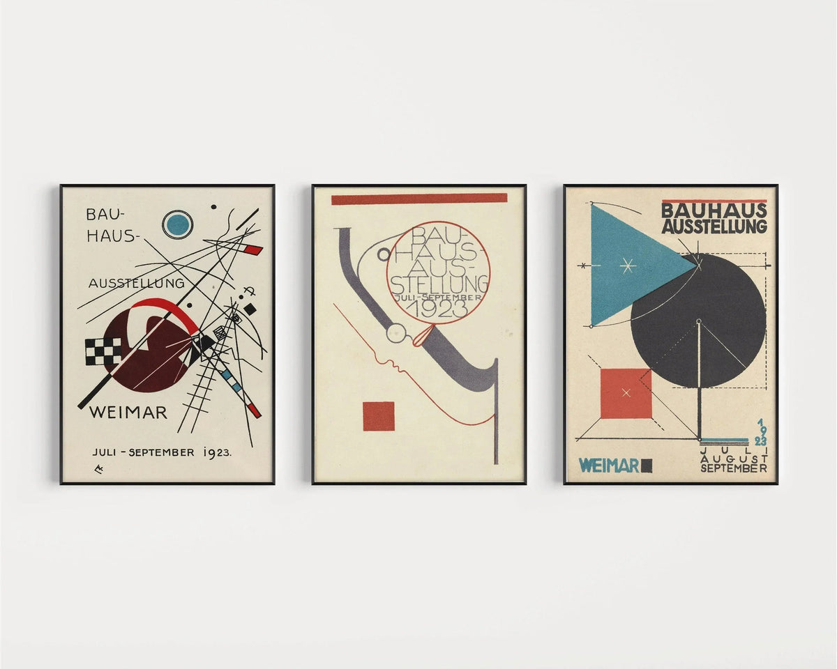 STATEMENT TRIO Vintage Bauhaus | Mid-Century Ausstellung Prints | Available framed or unframed
