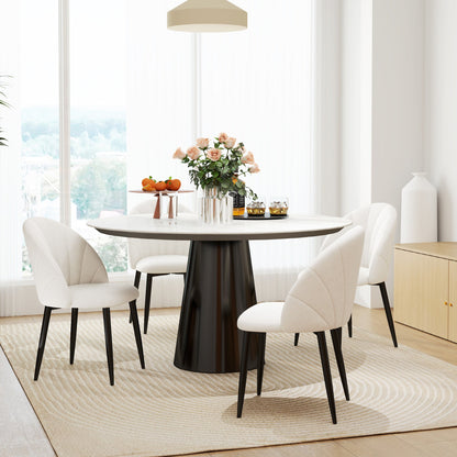 Skylar Chaises de salle à manger modernes, lot de 4 - Blanc crème
