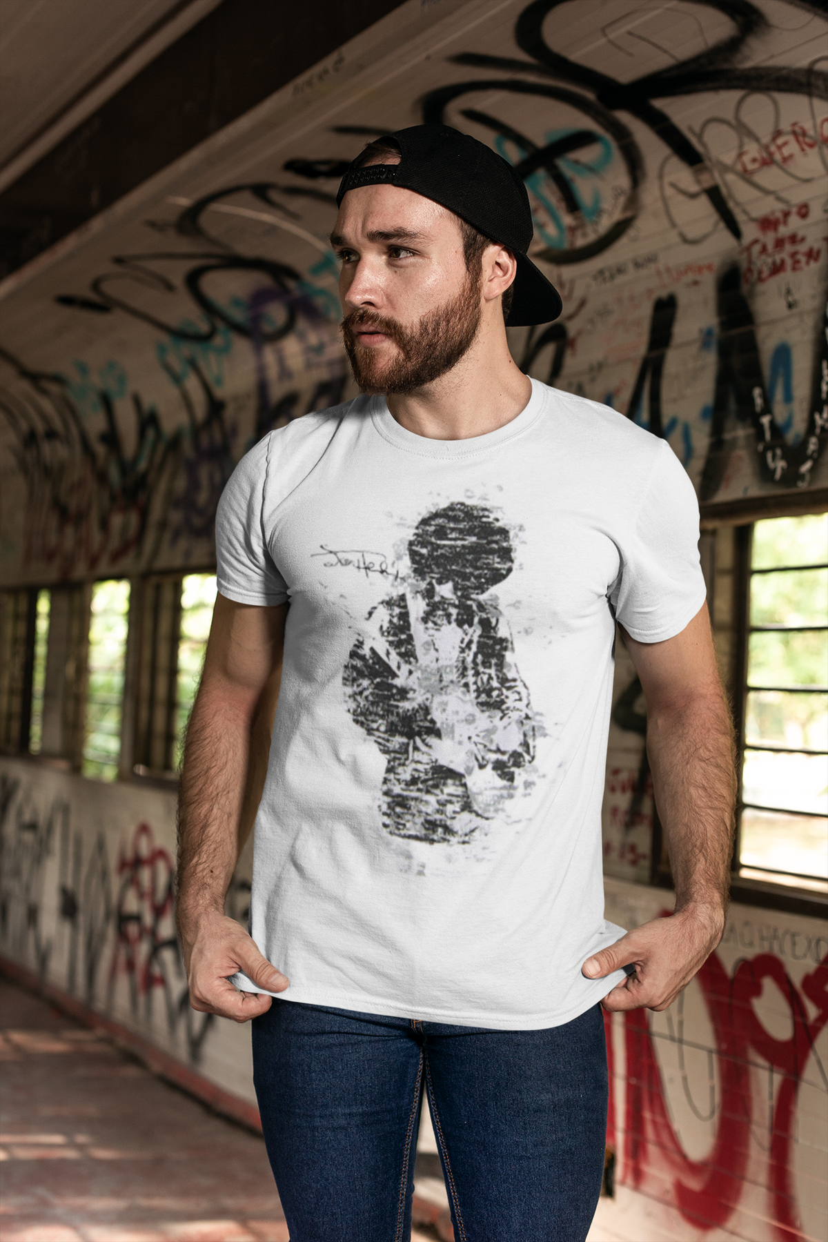 Jimi Hendrix Topography White T-Shirt