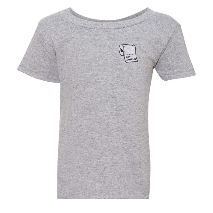 Embroidered "Shit Happens" T-shirt for toddlers