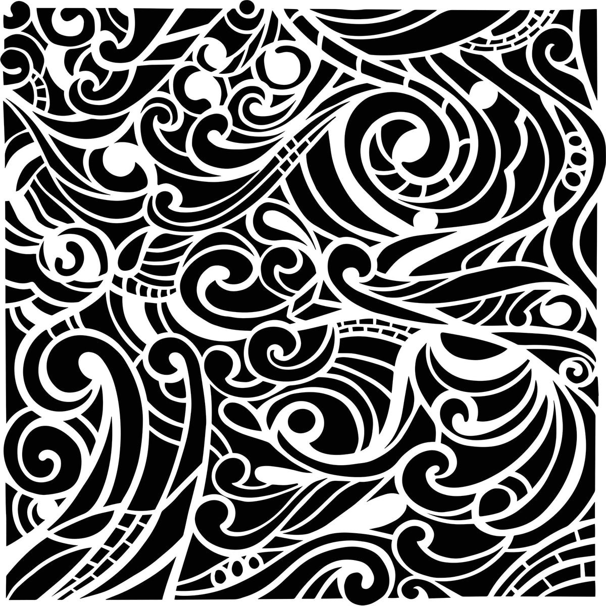 Pochoir The Crafters Workshop 6x6 Swooshes