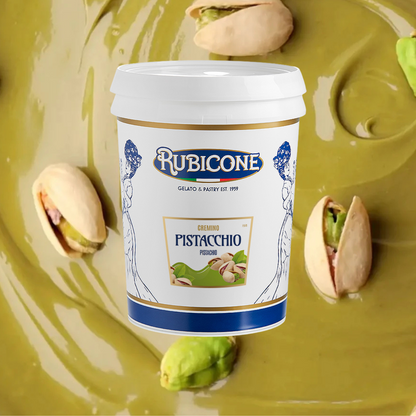 Pistachio Spreadable Filling Cream - Cremino Pistachio - 5 KG Bucket - Rubicone Canada - Made in Italy - Ships Free Within Canada on Orders Above CAD $199
