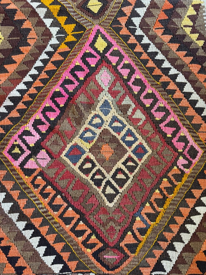 Turkish Kars Kilim Rug | 3' 11" x 10' 6"