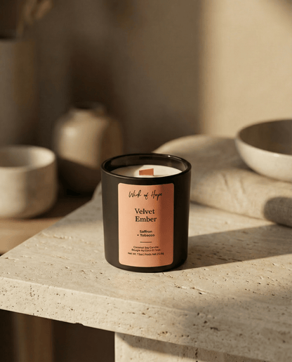 Bougie Velvet Ember | Safran + Tabac