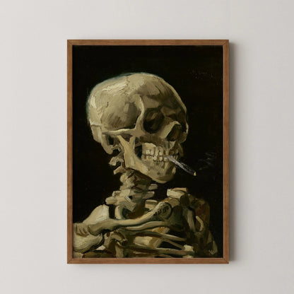 Vincent Van Gogh - Squelette à la Cigarette allumée | Impression d'art iconique, classique, impressionniste (disponible encadrée à la main ou non encadrée)