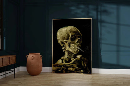 Vincent Van Gogh - Squelette à la Cigarette allumée | Impression d'art iconique, classique, impressionniste (disponible encadrée à la main ou non encadrée)