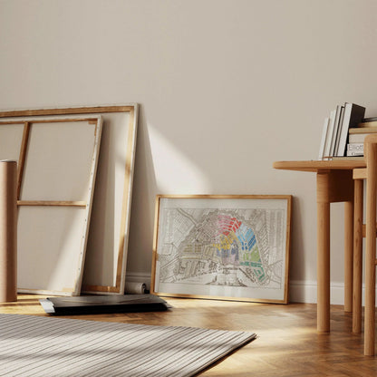 Vintage Amsterdam Map Print (available handframed or unframed)