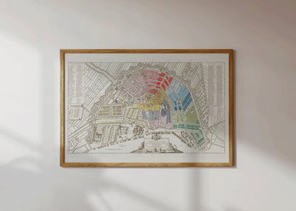 Vintage Amsterdam Map Print (available handframed or unframed)