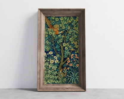 William Morris - Cock Pheasant and Squirrel PRINT  | Vintage Victorian Botanical Tall Vertical Art (available framed) 2x1