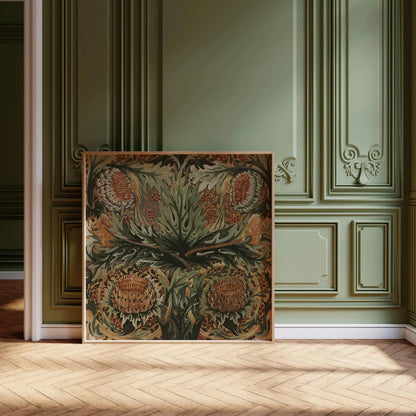 William Morris DÉCLARATION TRIO Arthur Heygate Mackmurdo | Artichauts Ronce Chrysanthème & Écureuils disponible encadré 1x1