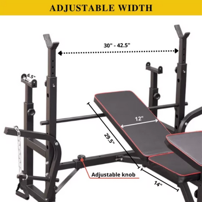 Adjustable Workout Bench with Weight Sets