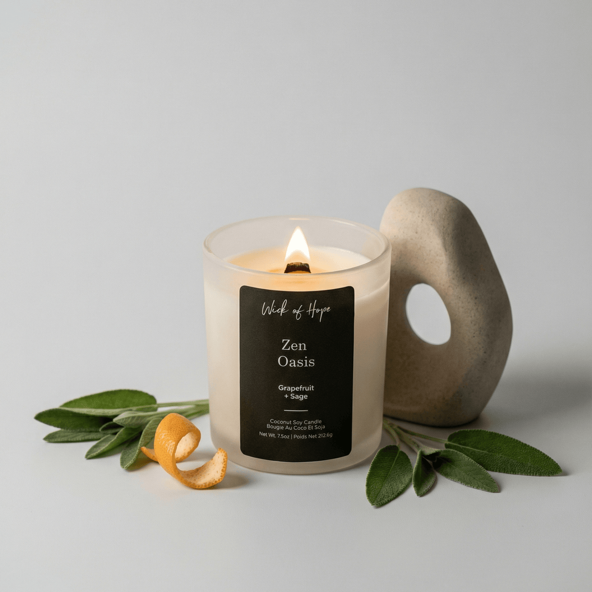 Bougie Zen Oasis | Pamplemousse + Sauge
