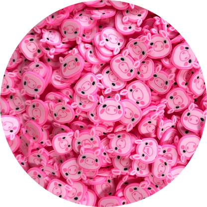 Pink Piggy Fimo Slices