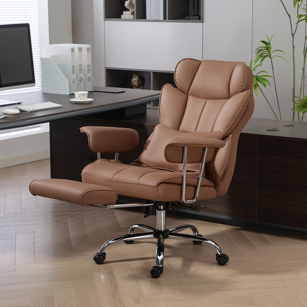 Fauteuil de bureau de direction Matteo avec 6 points de massage - Marron